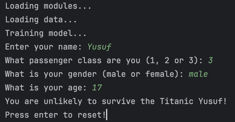 Titanic ML — data preprocessing and model training workflow